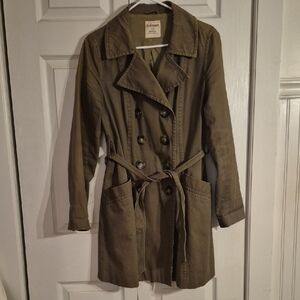 Old Navy Khaki Double-Breasted Trench Coat